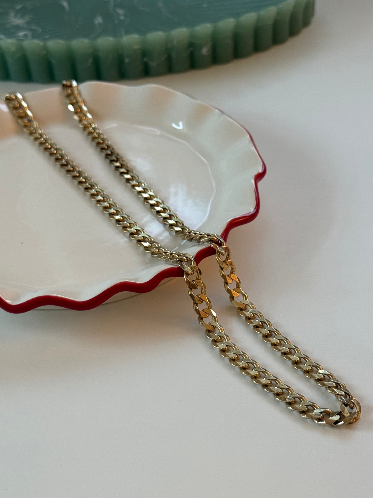 Vintage Gold Vermeil Cuban Link Chain 22”