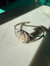 Load image into Gallery viewer, Vintage Horse Sterling Silver Cuff Bracelet 6.75”
