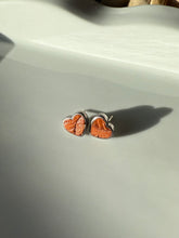 Load image into Gallery viewer, Wood Heart Sterling Silver Earrings
