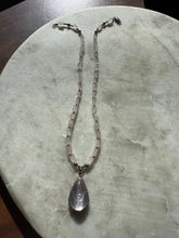 Load image into Gallery viewer, Rose Quartz Sterling Silver Necklace 17”
