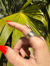 Load image into Gallery viewer, Elongated Sterling Silver Hammered Ring Size 8
