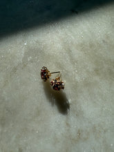 Load image into Gallery viewer, Garnet &amp; Ruby 14k Yellow Gold Push Back Earrings
