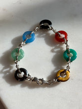 Load image into Gallery viewer, Vintage Donut Link Sterling Silver Bracelet 7”
