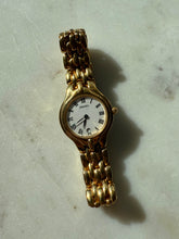 Load image into Gallery viewer, Seiko White Face Gold Tone Watch 6.5”
