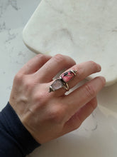 Load image into Gallery viewer, Vintage Sterling Silver Pink Ring Size 7.25

