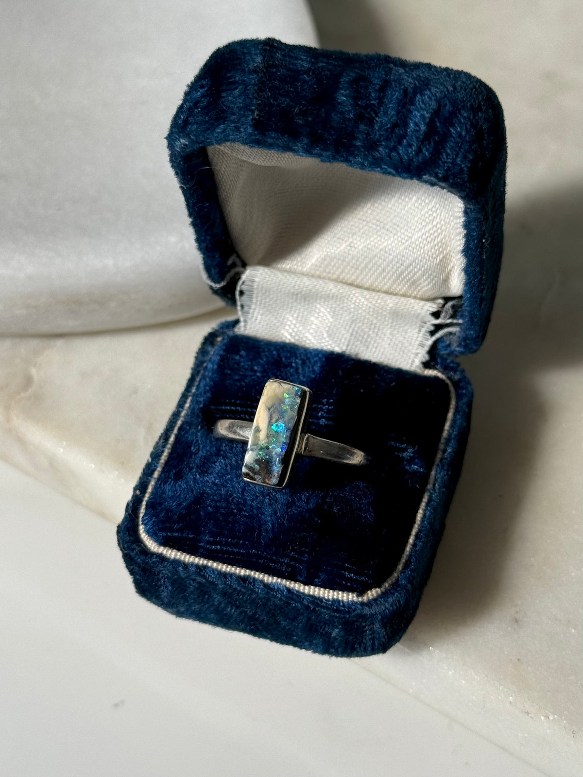 Vintage Opal Sterling Silver Ring Size 9