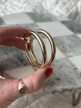 Load image into Gallery viewer, Vintage 10k Yellow Gold Large Tubular Hoop Earrings

