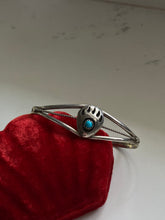 Load image into Gallery viewer, Turquoise Bear Paw Navajo Sterling Silver Cuff Bracelet
