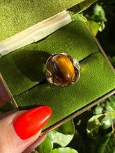 Load image into Gallery viewer, Tigers Eye Sterling Silver Ring Size 7.75

