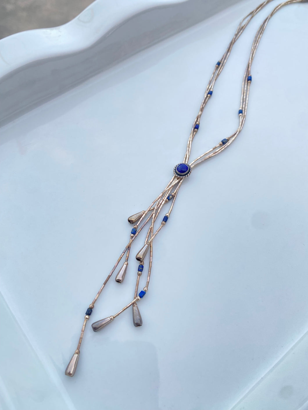 Lapis Vintage Sterling Silver Necklace