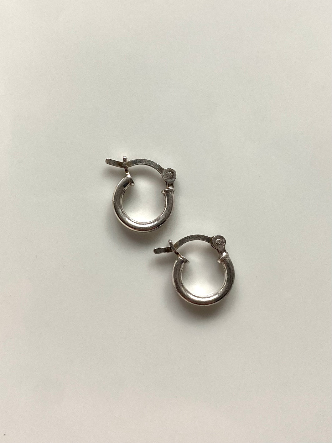 Dainty Micro Mini Vintage Sterling Silver Hoop Earrings