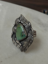 Load image into Gallery viewer, Yellow Larch Turquoise Sterling Silver Chunky Ring Size 9
