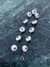 Load image into Gallery viewer, White Protection Eye Sterling Silver Bracelet
