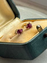 Load image into Gallery viewer, Vintage Natural Ruby 14k Gold Push Back Stud Earrings
