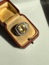 Load image into Gallery viewer, Citrine &amp; Diamond Sterling Silver/14k Gold Ring Size 7.25
