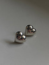 Load image into Gallery viewer, Vintage Sterling Silver Heart Post Back Earrings
