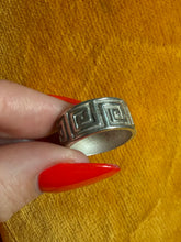 Load image into Gallery viewer, Greek Key Solid Sterling Silver Ring Size 7
