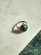 Load image into Gallery viewer, Malachite Sterling Silver Ring Size 5.25
