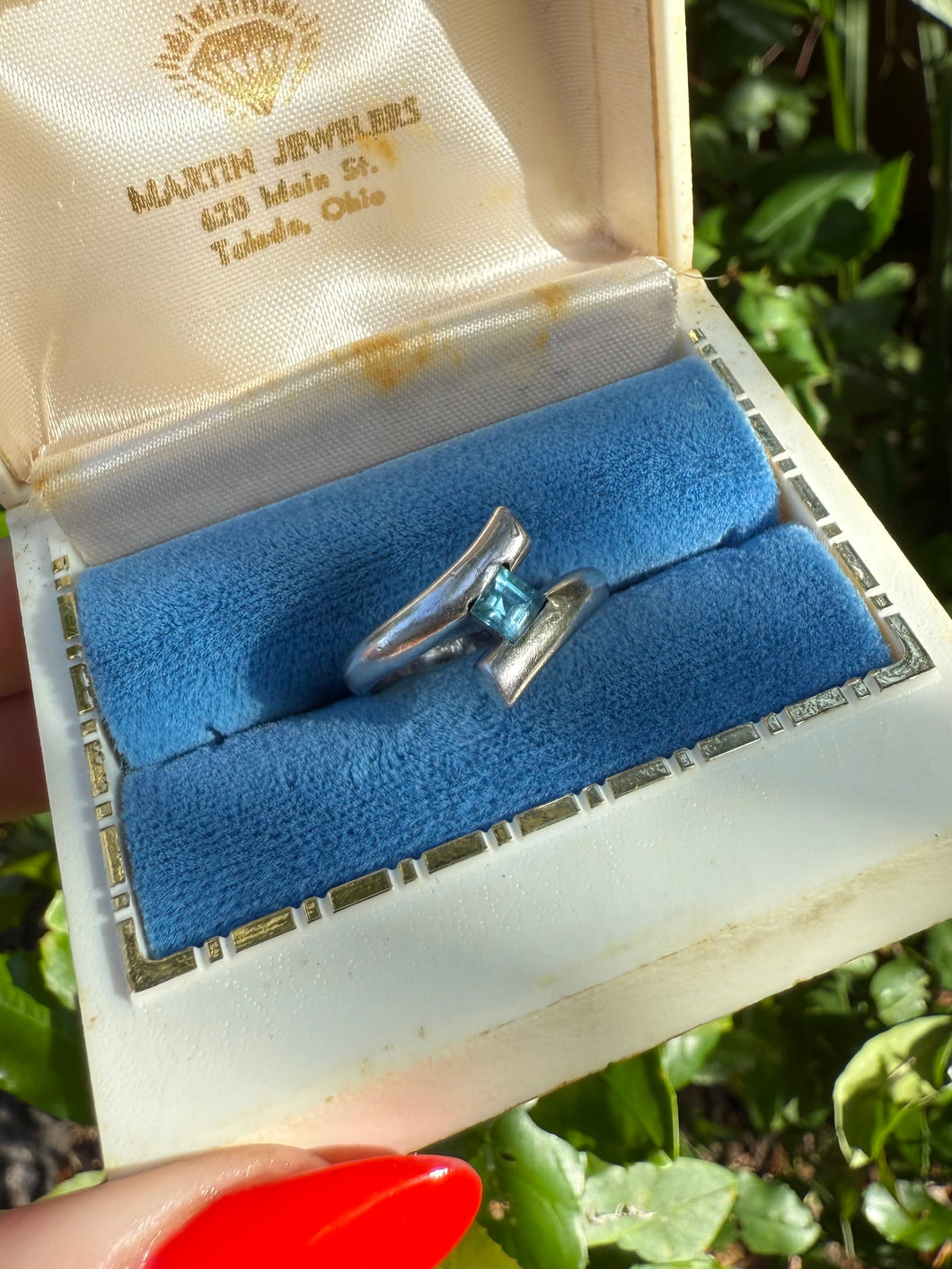 Blue Topaz Sterling Silver Ring Size 7.25