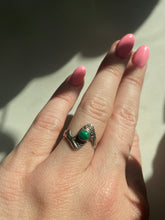 Load image into Gallery viewer, Malachite Sterling Silver Engraved Ring
