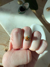 Load image into Gallery viewer, Vintage 14k Gold Opal Amethyst Citrine Ring Size 3.5
