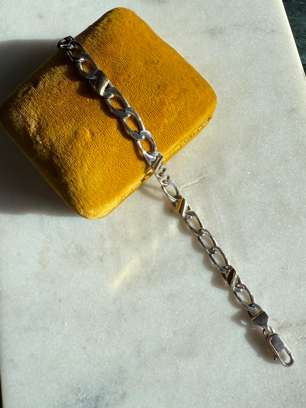 Tiffany & Co. Sterling Silver & 18k Gold Bracelet 7.5”