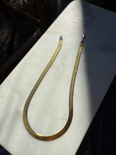Load image into Gallery viewer, Two-Tone Reversible Sterling Silver Gold Vermeil Herringbone Chain 15.5”
