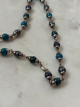 Load image into Gallery viewer, Vintage Enamel Sterling Silver Ball Chain 17”
