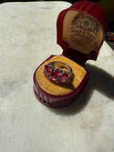 Load image into Gallery viewer, Lab Grown Ruby Rhodium Sterling Silver Ring Size 4
