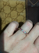Load image into Gallery viewer, Vintage Bremer 14k Gold Tourmaline &amp; Topaz Band
