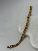 Load image into Gallery viewer, Vintage 1970s Gold Plated Multistone Bracelet 7”
