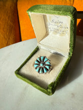 Load image into Gallery viewer, Petit Point Turquoise Sterling Silver Ring Size 6.25
