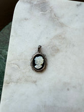 Load image into Gallery viewer, Black Onyx &amp; Mother of Pearl Sterling Silver Cameo Pendant
