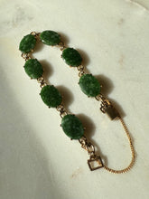 Load image into Gallery viewer, Green Marble Stone 1/20 12k Gold Fill Bracelet 7”
