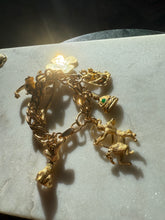 Load image into Gallery viewer, Good Luck Chunky Gold Plated Charm Bracelet 6”
