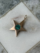 Load image into Gallery viewer, Malachite Inlay 14k Gold Star Pendant
