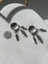Load image into Gallery viewer, Vintage Sterling Silver Concho Feather Earrings
