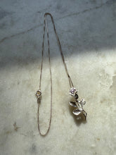 Load image into Gallery viewer, Vintage Purple Rose Sterling Silver Necklace 20”
