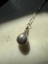Load image into Gallery viewer, Vintage Etched Sterling Silver Perfume Bottle Necklace 20”
