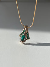 Load image into Gallery viewer, Emerald Gold Vermeil Necklace 20”
