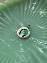 Load image into Gallery viewer, Horseshoe &amp; Four Leaf Clover Enamel Sterling Silver Charm
