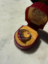 Load image into Gallery viewer, Lab Grown Ruby Rhodium Sterling Silver Ring Size 4
