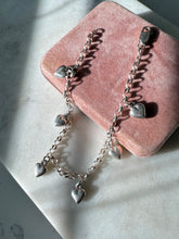 Load image into Gallery viewer, Puffy Heart Charm Ankle Bracelet Sterling Silver 9”
