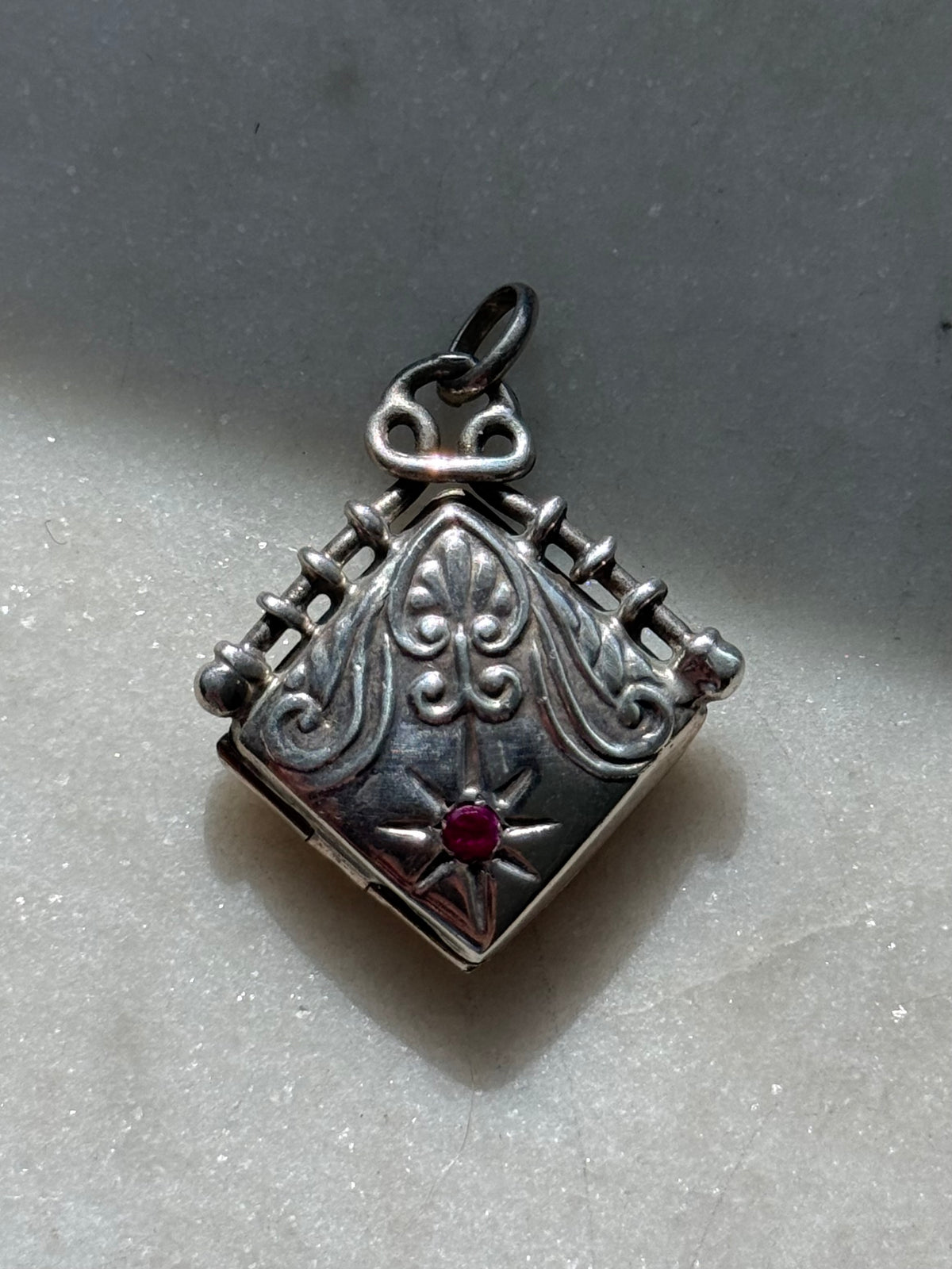 Sterling Silver Starburst Locket Pendant