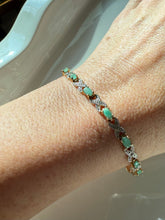 Load image into Gallery viewer, Emerald Gold Vermeil Tennis Bracelet 7.25”
