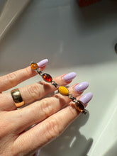 Load image into Gallery viewer, Vintage Amber Sterling Silver Bracelet 7”
