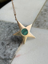 Load image into Gallery viewer, Malachite Inlay 14k Gold Star Pendant
