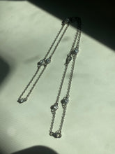 Load image into Gallery viewer, Station Chain CZ Sterling Silver Necklace
