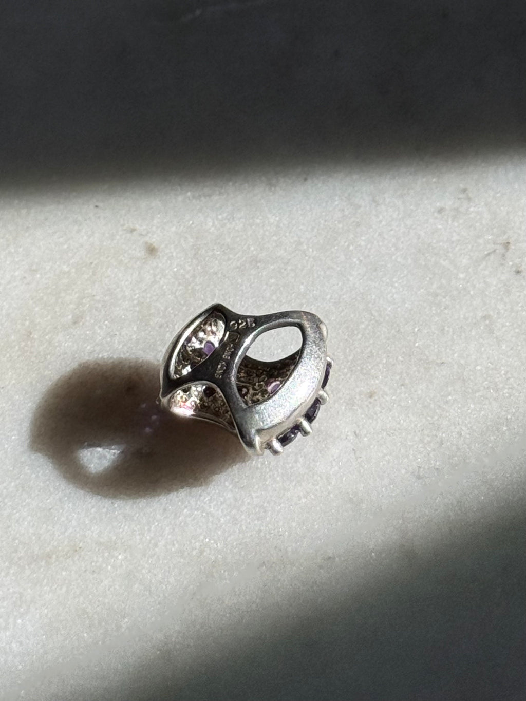 Amethyst Sterling Silver Slider Charm