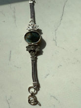 Load image into Gallery viewer, Vintage Floral Labradorite Sterling Silver Bracelet
